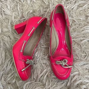 Jeffrey Campbell x Sperry Top-Sider Rare Neon Pink Patent Leather Pumps size 6